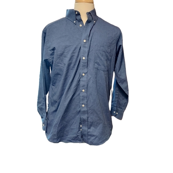 bill blass Other - Bill Blass 16 32/33 Button Down Shirt Long Sleeve Blue Wrinkle Free Oxfo…